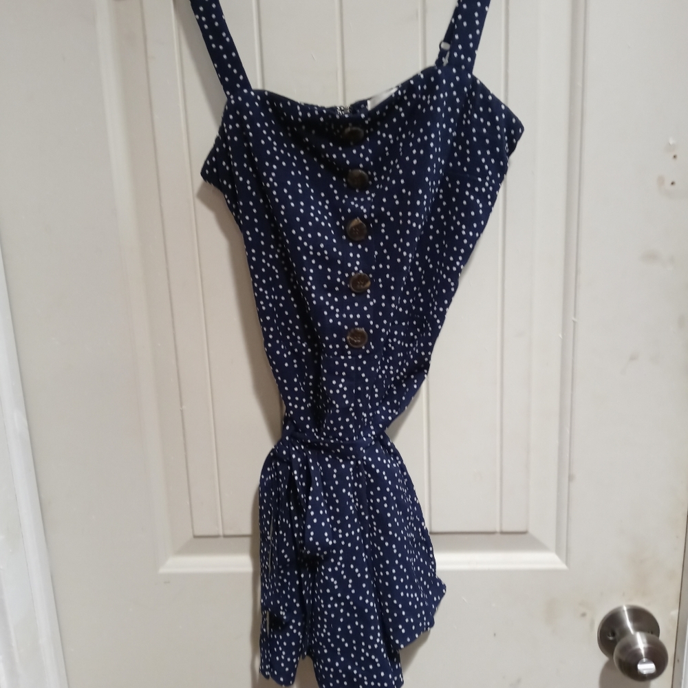 Dark blue dots mini dress
